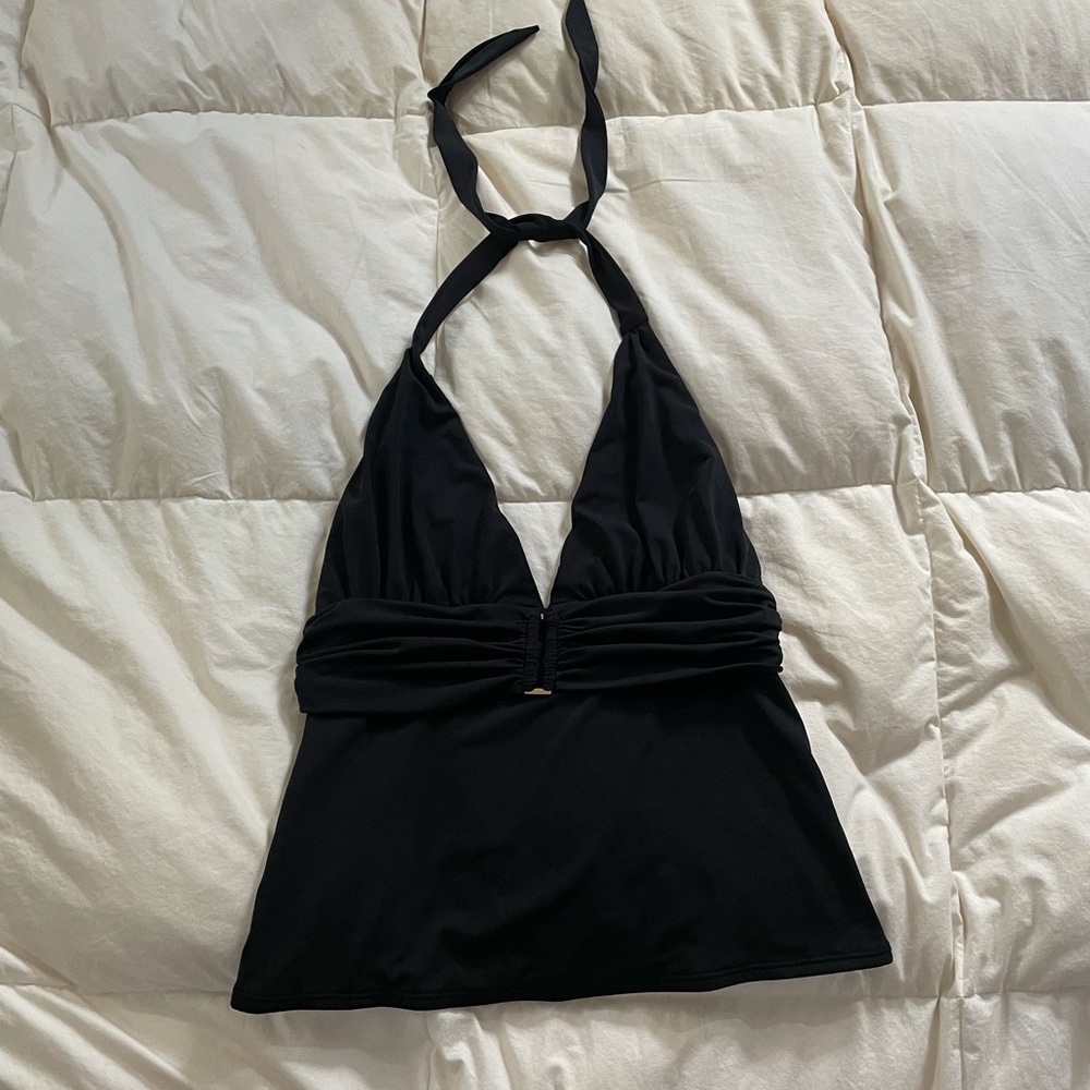 Y2K Black Halter Top